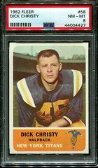 Dick Christy #58 Football Cards 1962 Fleer Prices