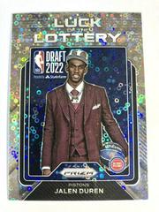 Jalen Duren [Fast Break] #14 Basketball Cards 2022 Panini Prizm Luck of the Lottery Prices