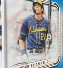 Christian Yelich [Blue] Baseball Cards 2022 Topps Definitive Jumbo Relic Collection Prices