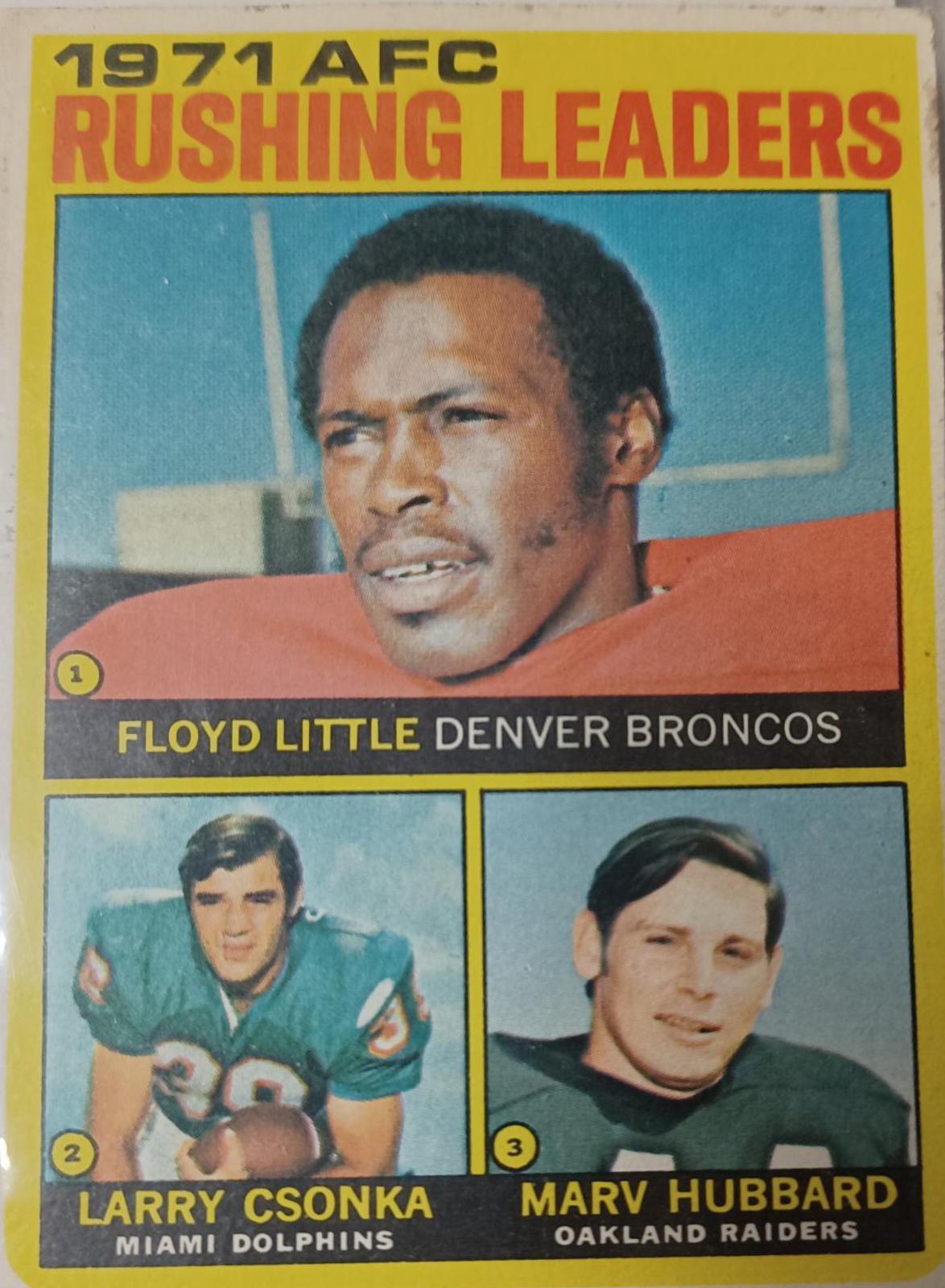 AFC Rushing Leaders [Little, Csonka, Hubbard] 1 Prices 1972 Topps