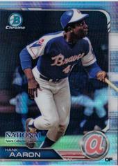 Hank Aaron [Orange Refractor] #BNR-HA Baseball Cards 2019 Bowman Chrome National Convention Prices