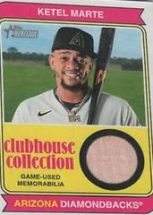 Ketel Marte Baseball Cards 2023 Topps Heritage Clubhouse Collection Relics High Number Prices