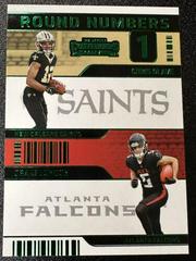 Chris Olave, Drake London [Emerald] Football Cards 2022 Panini Contenders Round Numbers Prices