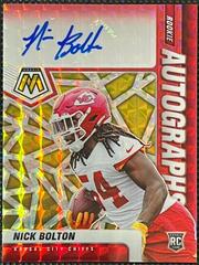Nick Bolton [Choice Fusion Red Yellow] #RA-75 Football Cards 2021 Panini Mosaic Rookie Autographs Prices