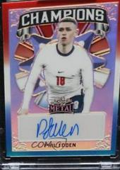 Phil Foden [Prismatic Red White Blue] #C-PF1 Soccer Cards 2022 Leaf Metal Champions Autographs Prices