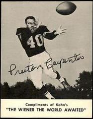 Preston Carpenter Football Cards 1962 Kahn's Wieners Prices