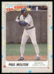Paul Molitor Baseball Cards 1988 Fleer Star Stickers Prices