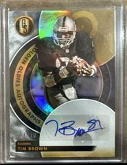 Tim Brown [White Gold] #GO-TB Football Cards 2023 Panini Gold Standard Golden Oldies Autographs Prices