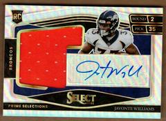 Javonte Williams [Copper] Football Cards 2021 Panini Select Jumbo Rookie Signature Swatches Prices