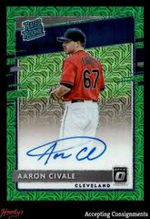 Aaron Civale [Green Mojo] #RRS-AC Baseball Cards 2020 Panini Donruss Optic Rated Rookies Signatures Prices