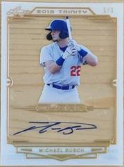 Michael Busch [Gold Spectrum Foil] #CA-MB1 Baseball Cards 2019 Leaf Trinity Clear Autograph Prices