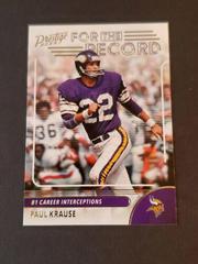 Paul Krause #20 Football Cards 2023 Panini Prestige For the Record Prices