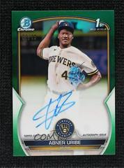 Abner Uribe [Green] #CPA-AU Baseball Cards 2023 Bowman Chrome Prospect Autographs Prices