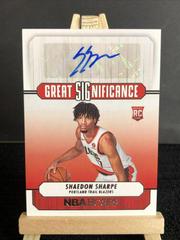 Shaedon Sharpe Basketball Cards 2022 Panini Hoops Great SIGnificance Autographs Prices