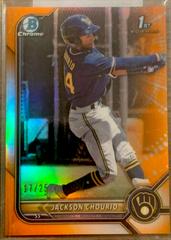 Jackson Chourio [Orange Refractor] #BCP-79 Baseball Cards 2022 Bowman Chrome Prospects Prices