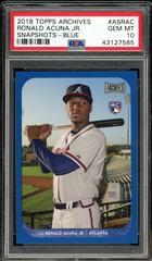 Ronald Acuna Jr. [Blue] #AS-RAC Baseball Cards 2018 Topps Archives Snapshots Prices