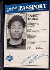 Romeo Doubs Football Cards 2022 Panini Prestige NFL Passport Signatures Prices
