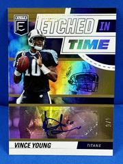 Vince Young [Gold] Football Cards 2022 Panini Donruss Elite Etched in Time Signatures Prices