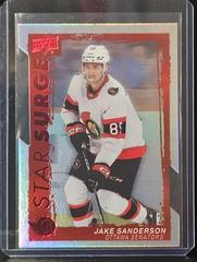 Jake Sanderson [Red Die Cut] #SS-19 Hockey Cards 2023 Upper Deck Star Surge Prices