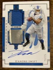 D'Andre Swift [Helmet, Patch Autograph] Football Cards 2020 Panini Impeccable Prices