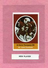 Norm Thompson Football Cards 1972 Sunoco Stamps Update Prices
