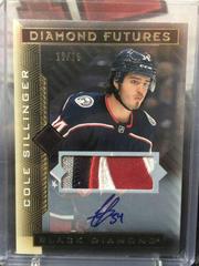 Cole Sillinger [Premium Relic Autograph] #BDF-CS Hockey Cards 2021 Upper Deck Black Diamond Futures Prices