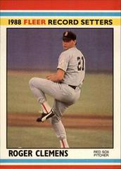 Roger Clemens Baseball Cards 1988 Fleer Record Setters Prices