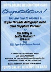 Ken Griffey Jr. [Sapphire] #TTAR-KGJ2 Baseball Cards 2022 Topps Triple Threads Autograph Relic Prices