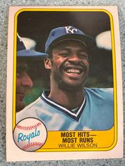 Willie Wilson [Portrait] #29 Baseball Cards 1981 Fleer Prices