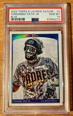 Fernando Tatis Jr. [Blue Rainbow Foil] #5 Baseball Cards 2022 Topps X Lauren Taylor Prices