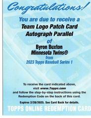 Byron Buxton Baseball Cards 2023 Topps Team Logo Patch Autographs Prices
