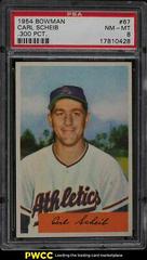 Carl Scheib [.300 Pct.] #67 Baseball Cards 1954 Bowman Prices
