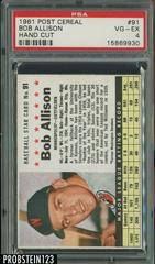 Bob Allison [Hand Cut] #91 Baseball Cards 1961 Post Cereal Prices