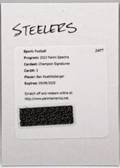 Ben Roethlisberger #3 Football Cards 2023 Panini Spectra Champion Signature Prices