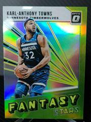Karl Anthony Towns [Lime Green] Basketball Cards 2018 Panini Donruss Optic Fantasy Stars Prices