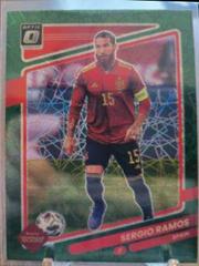 Sergio Ramos [Optic Green Velocity] #144 Soccer Cards 2021 Panini Donruss Road to Qatar Prices