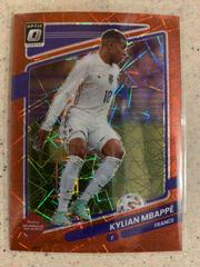 Kylian Mbappe [Optic Red Velocity] Soccer Cards 2021 Panini Donruss Road to Qatar Prices