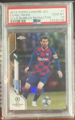 Lionel Messi [Gold Bubbles Refractor] #1 Soccer Cards 2019 Topps Chrome UEFA Champions League Prices