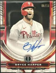 Bryce Harper [Red] #TA-BH Baseball Cards 2023 Topps Tribute Autographs Prices