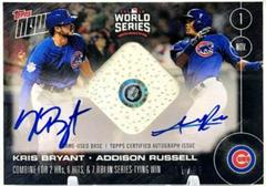 Addison Russell, Kris Bryant [Game Used Base Autograph] #BR-A Baseball Cards 2016 Topps Now Prices