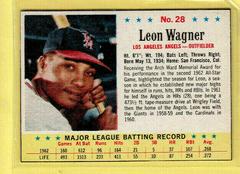 Leon Wagner [Hand Cut Life Avg. .272] #28 Baseball Cards 1963 Post Cereal Prices