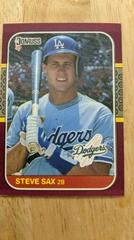 Steve Sax #85 Baseball Cards 1987 Donruss Opening Day Prices