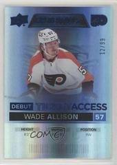 Wade Allison [Blue] Hockey Cards 2021 Upper Deck Credentials Prices