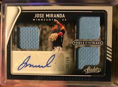 Jose Miranda Baseball Cards 2022 Panini Absolute Tools of the Trade 3 Swatch Signatures Prices