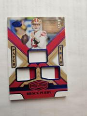 Brock Purdy [Blue] #PT-BP Football Cards 2023 Panini Plates and Patches Patch Trio Prices