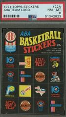 ABA Team Logo #22A Basketball Cards 1971 Topps Stickers Prices
