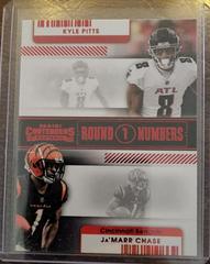 Kyle Pitts, Ja'Marr Chase [Red Foil] Football Cards 2021 Panini Contenders Round Numbers Dual Prices