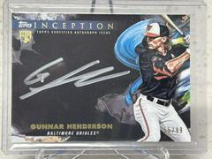 Gunnar Henderson #ISS-GH Baseball Cards 2023 Topps Inception Silver Signings Prices