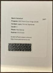 Paul George #4 Basketball Cards 2023 Panini Court Kings Legacy Portrait Signature Prices