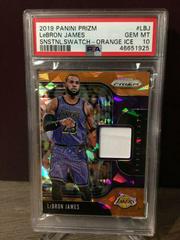 LeBron James [Orange Ice] #LBJ Basketball Cards 2019 Panini Prizm Sensational Swatches Prices